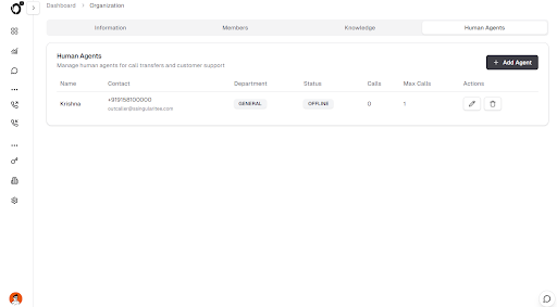 Smart Call Transfer Interface